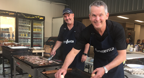 Paul Jackson and Michael Bradbery on the barbeque